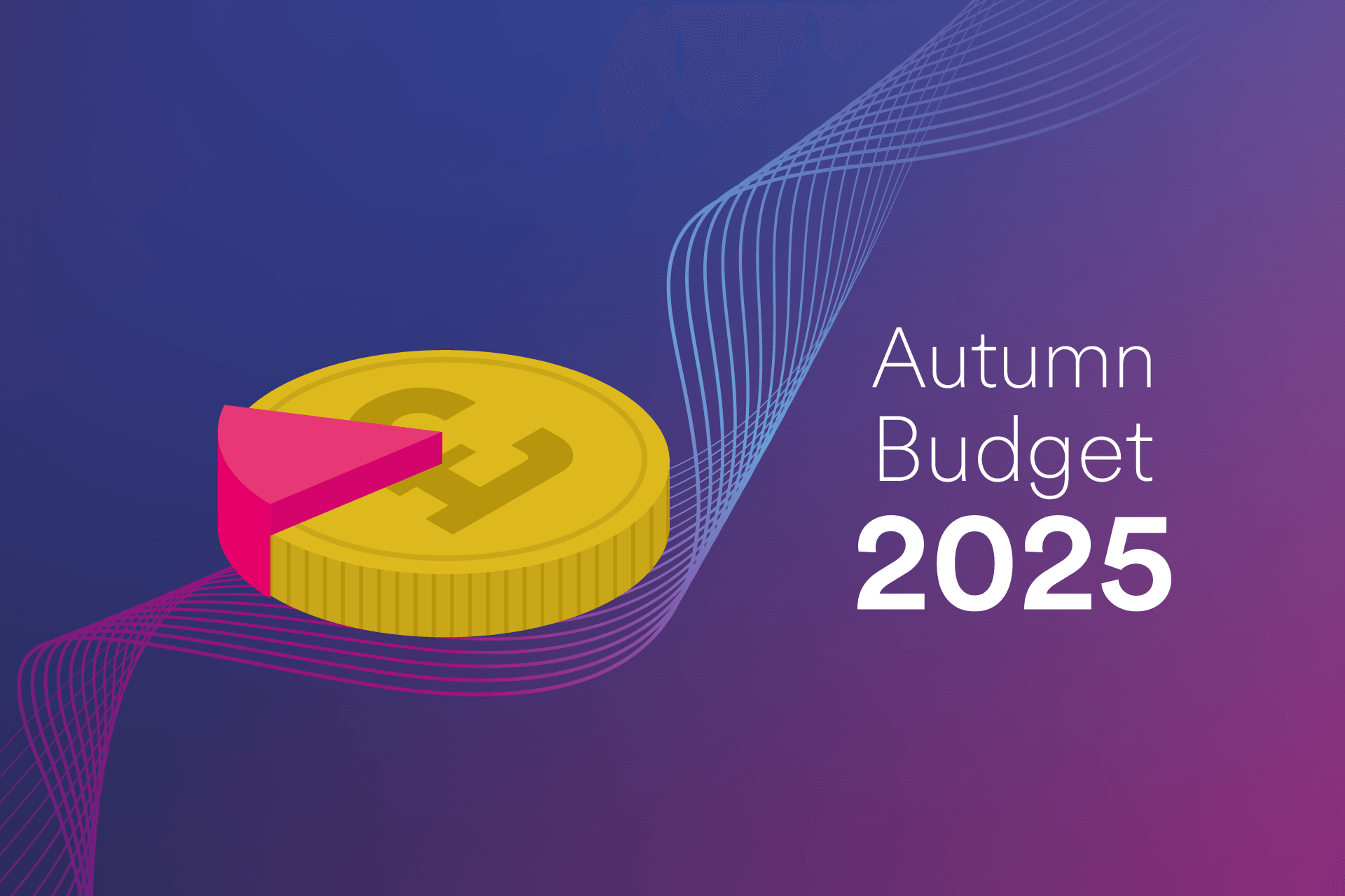 Graphic of a pound coin with the wording autumn budget 2025